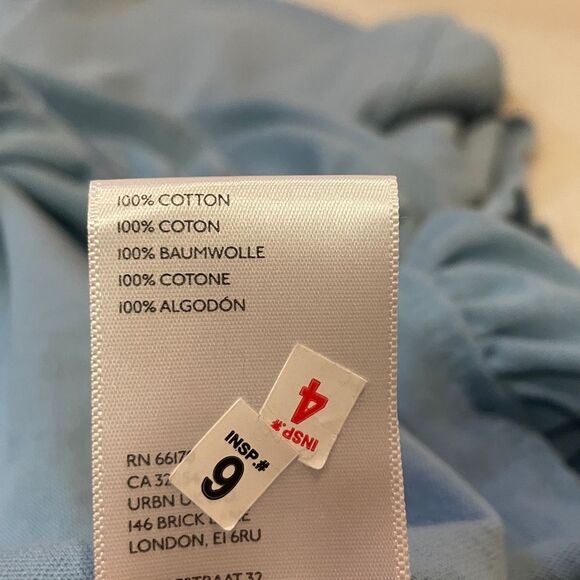 We The Free- Oversized Blue Mini Dress Tunic Top Ruffle Hem- Size L - Picture 7 of 7